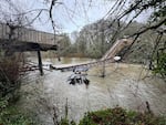 Corvallis Police said no one was injured when a railroad trestle collapsed while a train was crossing it on Jan. 4, 2025.