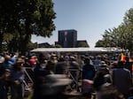 Fans arrive for the Sri Lanka versus South Africa Cricket World Cup match at Nassau County International Cricket Stadium at Eisenhower Park, N.Y., on  June 3.
