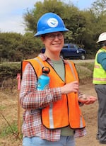 Margaret Treadwell of the McKenzie River Trust, at the site of the Siuslaw Estuary Restoration Project outside of Florence, OR.