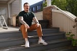 Scott Luciano sits for a portrait on his front porch on May 4, 2019, in Portland, Ore.