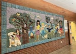 A mural at Earl Boyles Elementary in southeast Portland in the main entrance of the school. OPB’s Class of 2025 project started at Earl Boyles more than 10 years ago. Today, the students in the Class of 2025 are wrapping up their junior year of high school.
