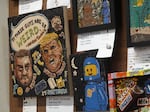 Several pieces of crop art — designs comprised of seeds, beans and other plant matter — are on display at the Minnesota State Fair. Political themes, especially in 2024, are popular with crop artists.  