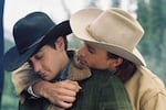 Jake Gyllenhaal, left, as Jack and Heath Ledger as Ennis in Brokeback Mountain, which turns 20 years old this year.