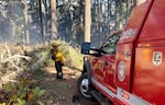 A Molalla Fire unit funded through the Wildfire Season Staffing Grant Program in 2023. The grants are intended to support local fire departments during the dry summer months.