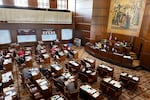 FILE: The Oregon Senate is seen in session at the state Capitol in Salem, Ore., Thursday, June 15, 2023.