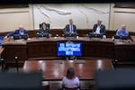 Diana Shiplet, bottom, presents to the Portland City Council, Jan. 25, 2023. The council confirmed the appointment of thirteen people to the Independent District Commission, a new committee that will be responsible for drawing new district maps for Portland's new form of government. 