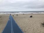 An accessible ramp allows people in wheelchairs to reach the beach at D River in Lincoln City.