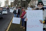 FILE - Residents protest the closing of Ashland Community Hospital's birthing center in Ashland on Jan. 16, 2026.