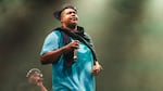 David Jolicoeur — also known as Trugoy the Dove and Plug Two — performs with De La Soul in Chelmsford, England in 2015.