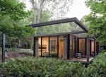 On the Dutchess County Residence in Stanfordville, NY: "A client came to us with 400 acres in New York to do three buildings. The guest house was the first thing we were going to build. I found this rise above a bare creek and going there [in winter], it was bare trees." 