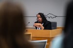 FILE - Portland Public Schools Superintendent Kimberlee Armstrong presents her budget at a Portland Public Schools board meeting at Dr. Matthew Prophet Education Center in Portland, Ore., on April 28, 2026.