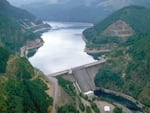 Aerial view of Detroit Lake on Oregon's North Santiam River.