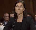 Judge Karin Immergut appears before the Senate Judiciary Committee in 2018 for a hearing on her nomination for a federal judge seat.