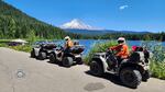 In this undated photo provided by the Clackamas County Sheriff's Office, search and rescue personnel search for a missing mountain biker near Mount Hood, Ore.