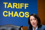 Sen. Maria Cantwell, D-Wash., speaks during a hearing of the Senate Committee on Finance on Capitol Hill, Thursday, March 6, in Washington.