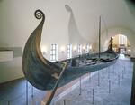 The Oseberg Ship in the former Viking Ship Museum in Oslo, Norway.