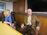 KUOW/EarthFix reporter Ashley Ahearn and Seattle attorney William Ruckelshaus in 2012.