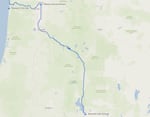 We take the easier route between Albany and Klamath Falls: the train. Alternatively, we could've gone out the coast and down to Brookings — which would've taken seven buses and two to four days.