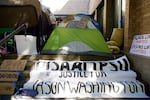 The Disarm PSU encampment outside the Portland State University Campus Public Safety office is pictured Oct. 3, 2018.