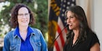 Democratic incumbent Val Hoyle (left) and Republican challenger Monique DeSpain are vying to represent Oregon's 4th Congressional District. Pacific Green Party candidate Justin Filip, not pictured, is also seeking the seat.