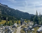 Backpackers hike in the Wallowa-Whitman National Forest in Eastern Oregon in this undated photo.