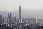 FILE - A view of the Taipei skyline with the iconic Taipei 101 skyscraper, the tallest building in Taiwan, in Taipei, Taiwan on Thursday, Dec. 22, 2022.