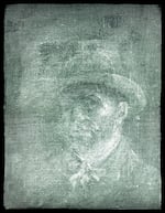 An X-ray image shows this previously unknown self-portrait of Vincent Van Gogh painted on the reverse side of his painting Head of a Peasant Woman.