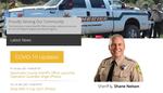 The slogan “Proudly Serving Our Community” along with a headshot of Sheriff Shane Nelson appear in this screenshot from the website of the Deschutes County Sheriff’s Office.