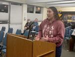 Customer Daysha Ryan speaks to the Springfield Utility Board on Feb. 6, 2023.
