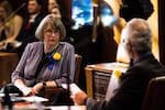 State Sen. Ginny Burdick, D-Portland, in the Oregon Senate on Monday, Jan. 14, 2019, in Salem, Ore. 