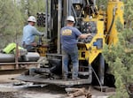 Drillers construct a new domestic well, shown in this July 5, 2022 file photo, east of Bend, in Deschutes County, where property owners have drilled more than 1,100 new wells since 2020. The drilling company's waiting list is over six months long, a representative said.