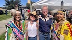 Oregon Gov. Tina Kotek, second from right, visits the Pendleton Roundup in September 2023.