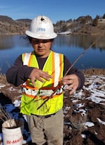 Frank Henry Jr. is a Yurok tribal member and fish technician 1 with Resource Environmental Solutions. He planted Klamath plum on the banks of Iron Gate Reservoir in Feb. 2023 as part of the river restoration program.
