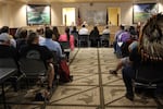 A panel that includes Grand Ronde tribal chairwoman Cheryle Kennedy, second from right, addresses the Oregon Department of Fish and Wildlife Commission at a meeting held in Salem on Aug. 4, 2023.