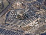 The Pentagon is seen from Air Force One as it flies over Washington on March 2.