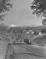 This 1928 photograph taken by June D. Drake shows Cascade Highway (Oregon Route 213) between Portland and Salem.