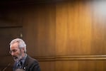 Sen. Floyd Prozanski, D-Eugene, reads a bill proposal on the Senate floor Feb. 11, 2020, in Salem, Oregon.