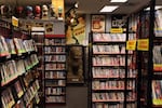 Movie Madness's maze of aisles is stuffed with more than 84,000 films of all stripes, as well as film memorabilia like the Fu Dog Stature from the Xanadu set in "Citizen Kane."
