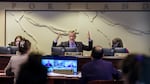 Mayor Ted Wheeler speaks at a Portland City Council, Wednesday, Oct. 26, 2022, during a series of resolutions that aim to build at least three large city-sanctioned camping sites and ban other homeless camping across Portland.