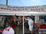 Tom McCabe, Chair of the Mahoning County Republican Party volunteers at the party’s tent at the Canfield Fair, Canfield, OH, August 28, 2024. 