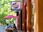 Heroes American Cafe in Portland, June 16, 2021. The business, owned by John  Jackson, was a month old when someone shot into the store during a protest march against police brutality. The customer base consists of mainly residents from the neighborhood.