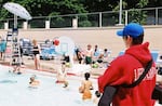 A lifeguard watches over a Portland pool in this undated, provided photo.