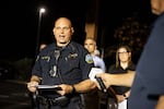 Bend Police Chief Mike Krantz speaks to reporters outside the Bend Police Department, Aug. 28, 2022. In an August 2023 interview he said that across two years, he saw no significant improvement in conditions on Hunnell and Clausen roads.