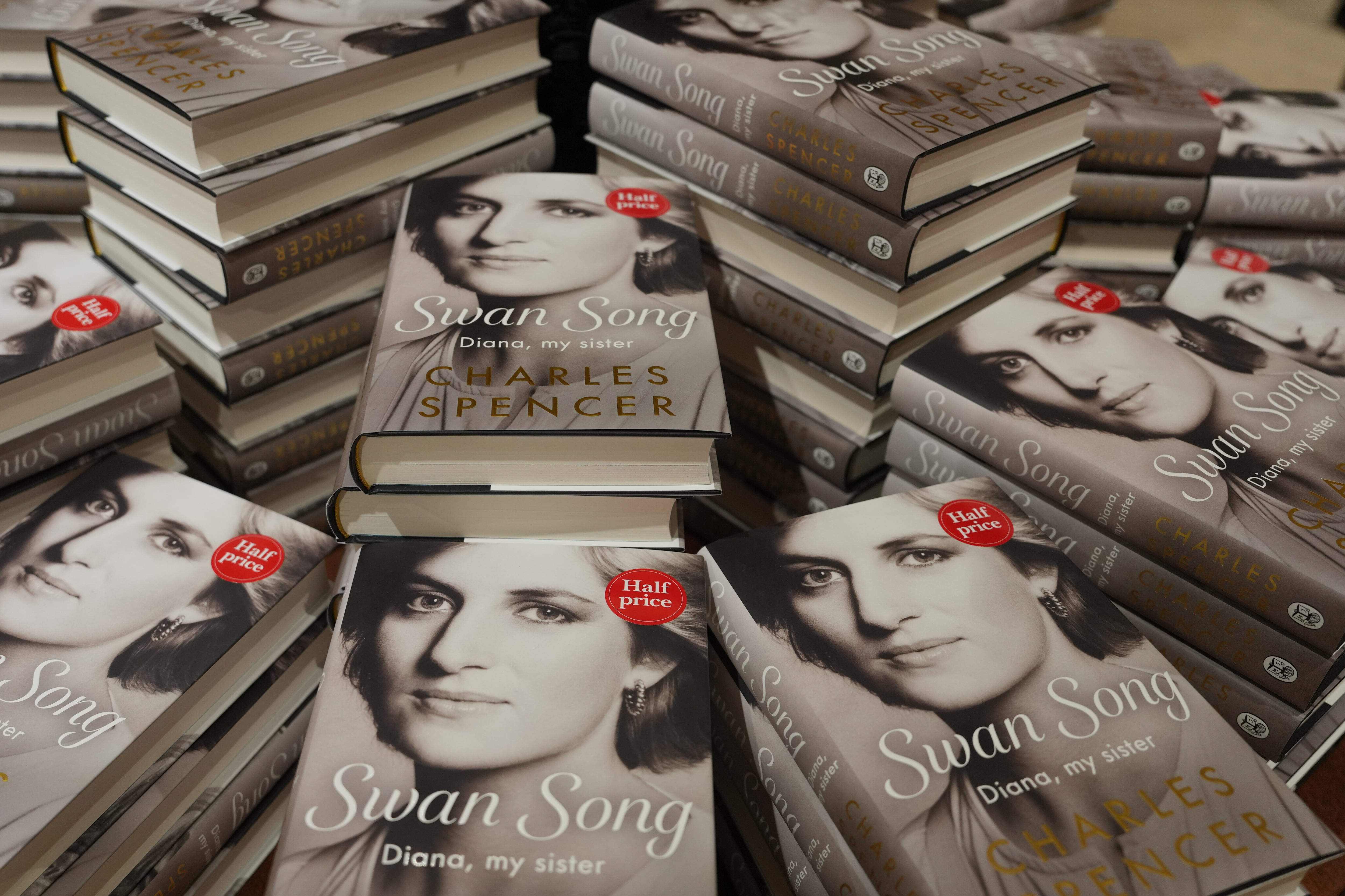 Copies of a new book by Earl Spencer, brother of the late Princess Diana, entitled