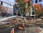 The gas explosion happened at NW 23rd Avenue and Glisan Street in Portland Wednesday morning.