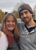 Michele Stroh with her son, Keaton, before he died from a fentanyl overdose in July 2020.