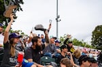 Fans "raise the chairs" cheering on the Portland Pickles.