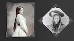 In this composite photo, lifelong friends Jean MacDonald (left) and Grace Carter (right) pose for studio portraits in the Victorian manner of their childhood. The girls would style themselves very differently as adults. Circa 1900