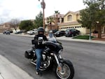 Ali Amhaz, a Legend Solar customer in Las Vegas, rode his black Honda motorcycle to the company's headquarters to demand a refund on his $28,000 deposit. He's still waiting for payment.