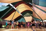 Last year's 6-acre addition has transformed into an area for arts and movement called Xavanadu, which includes the 2400-square foot dance pavilion seen here.
